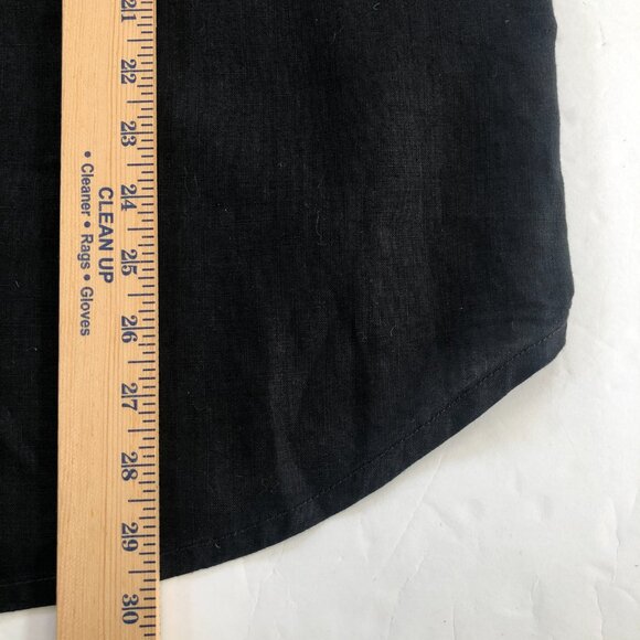 Men's Black Linen Long Sleeve Button Up Shirt XL USA - Picture 7 of 10